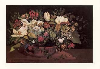 Courbet Gustave Of Flower Bouquet Fine Art Greeting Cards